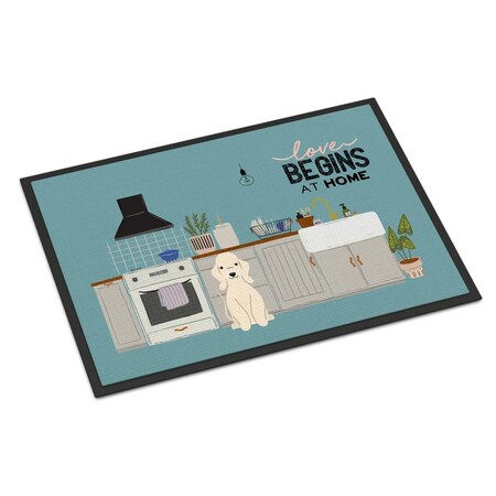 Carolines Treasures 24 x 36 in. Sandy Bedlington Terrier Kitchen Scene Indoor or Outdoor Mat CK7795JMAT